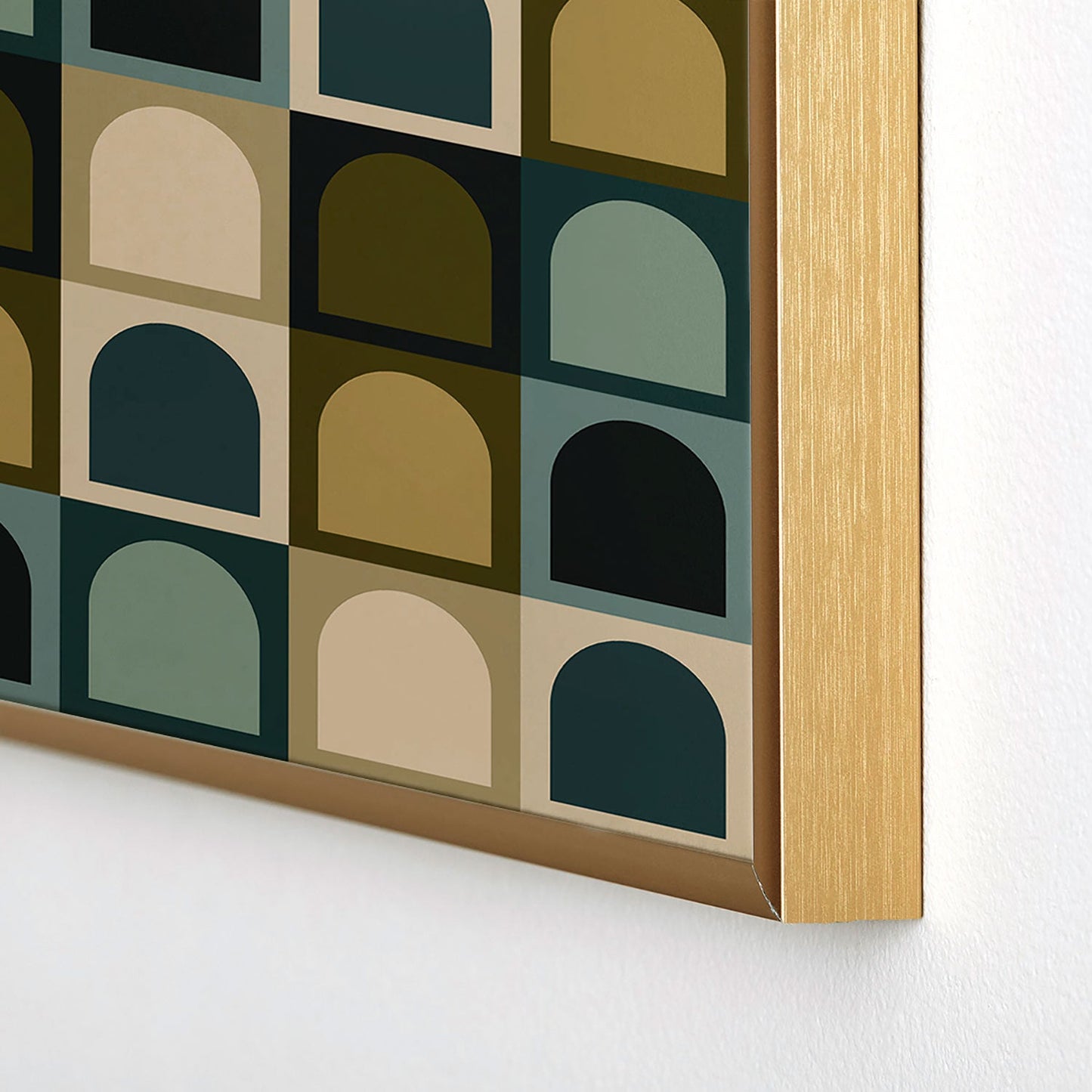 Colour Poems Checker Arches II Earthy Tones Square Metal Framed Art Print