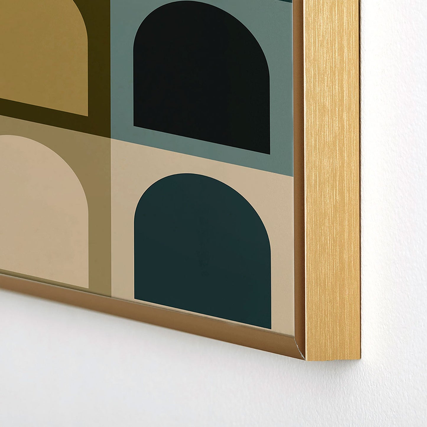 Colour Poems Checker Arches II Earthy Tones Square Metal Framed Art Print