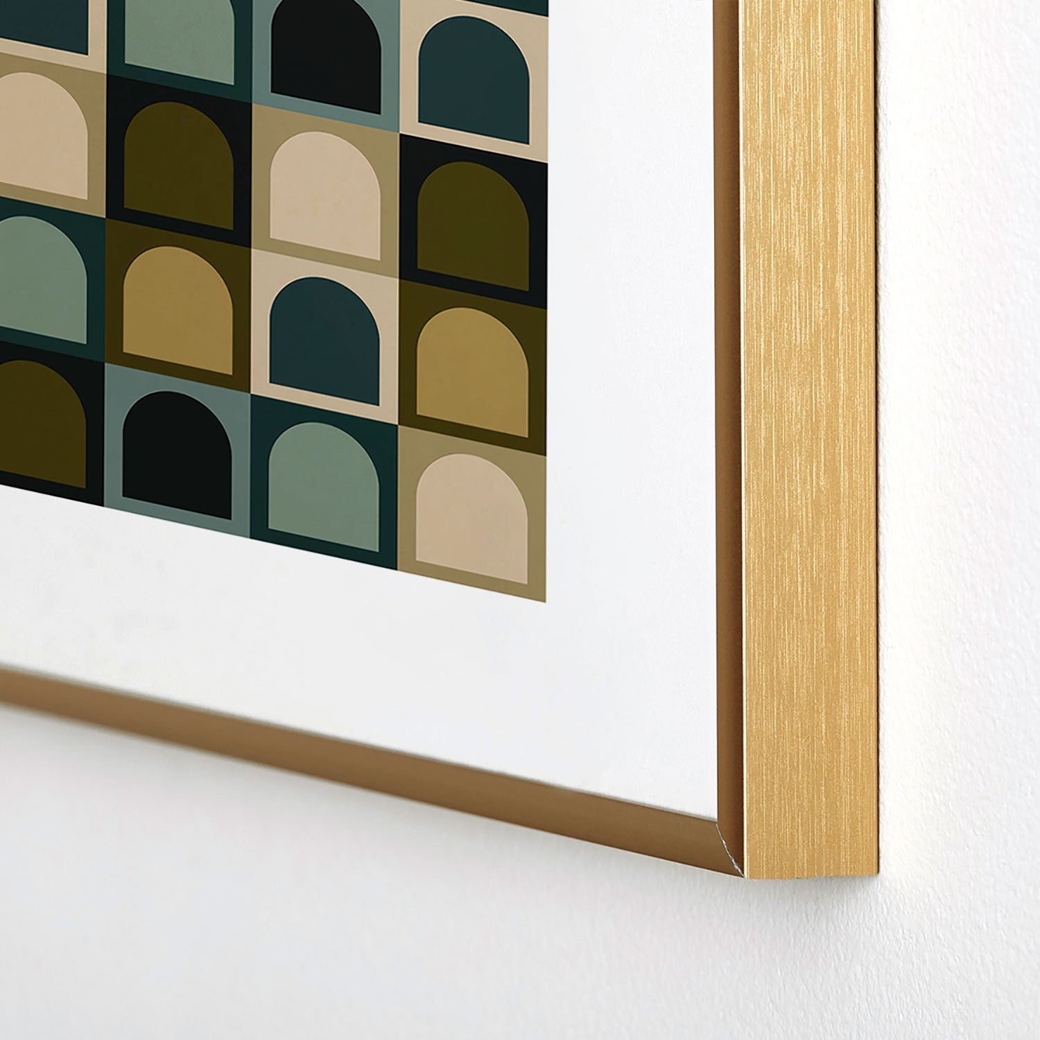 Colour Poems Checker Arches II Earthy Tones Metal Framed Art Print