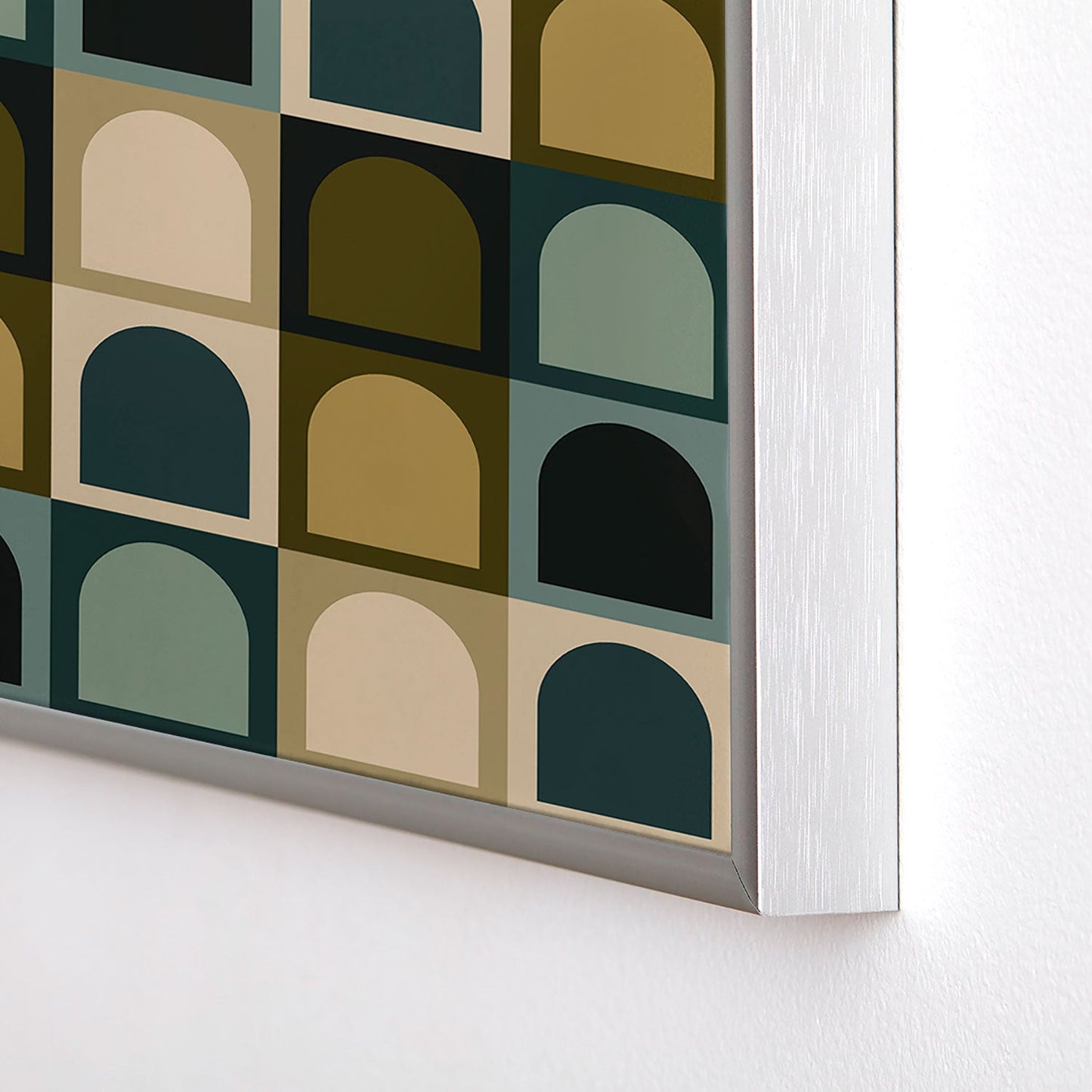 Colour Poems Checker Arches II Earthy Tones Square Metal Framed Art Print