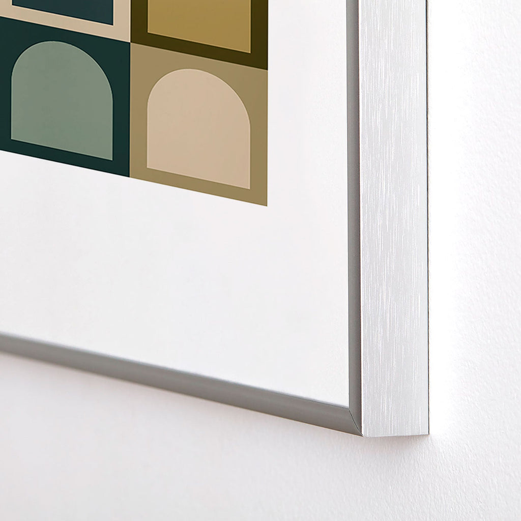 Colour Poems Checker Arches II Earthy Tones Metal Framed Art Print