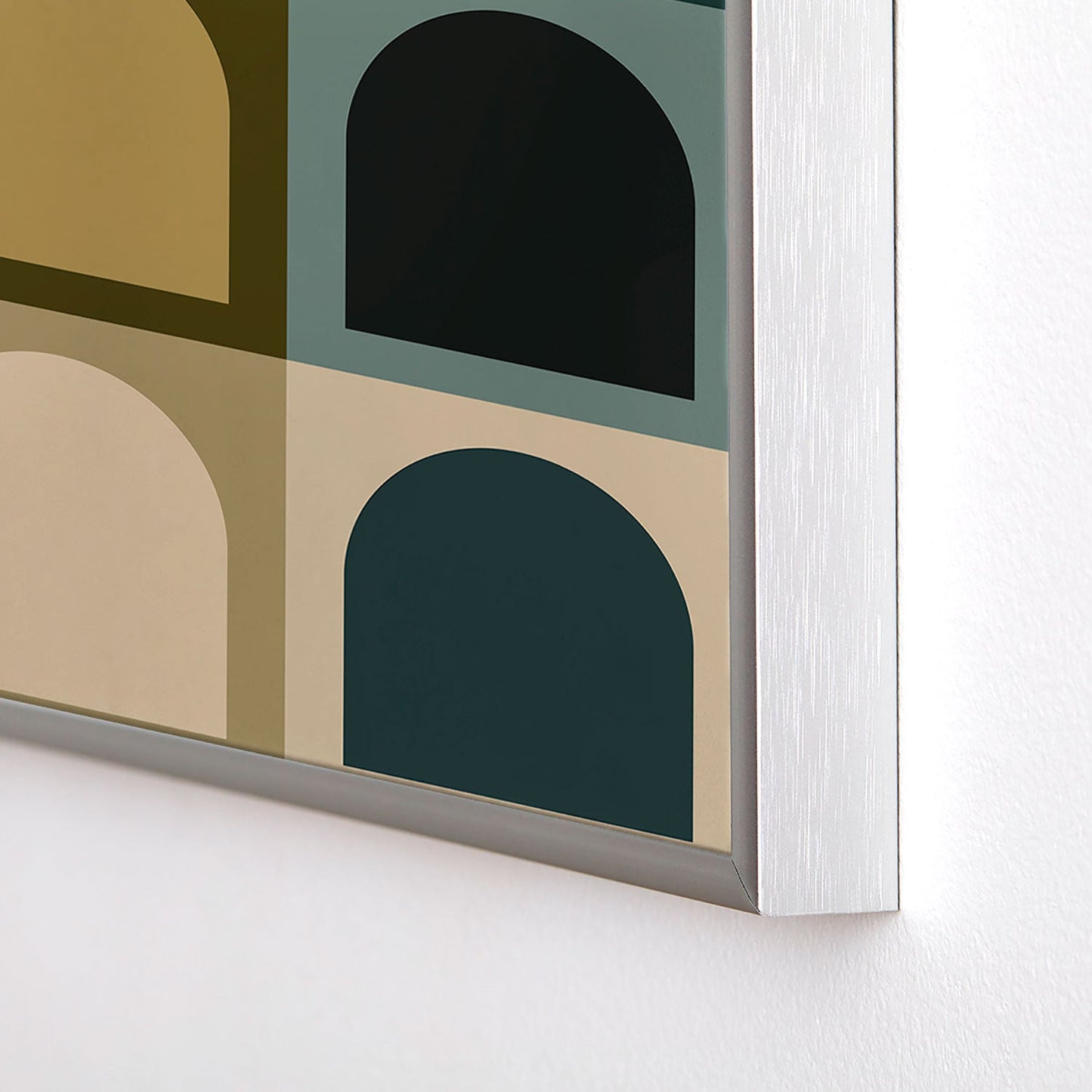 Colour Poems Checker Arches II Earthy Tones Square Metal Framed Art Print