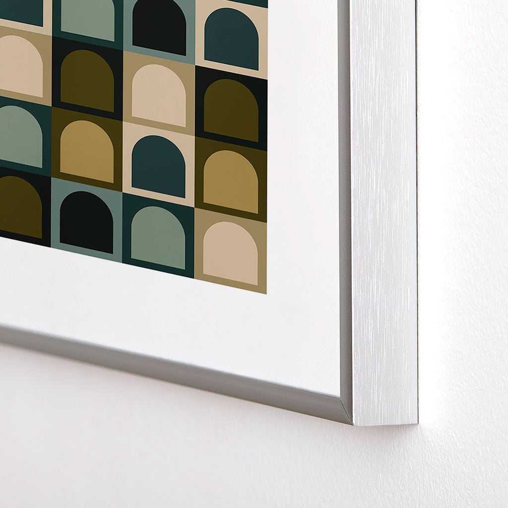 Colour Poems Checker Arches II Earthy Tones Metal Framed Art Print