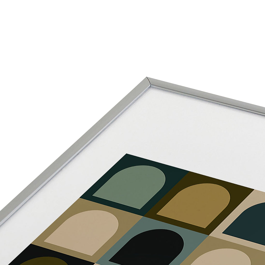 Colour Poems Checker Arches II Earthy Tones Metal Framed Art Print