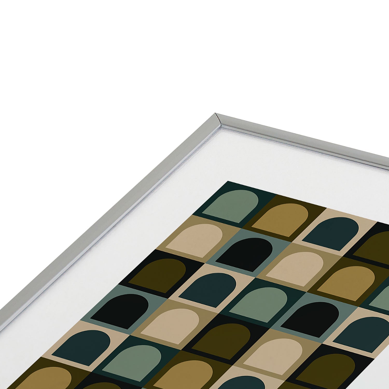 Colour Poems Checker Arches II Earthy Tones Metal Framed Art Print