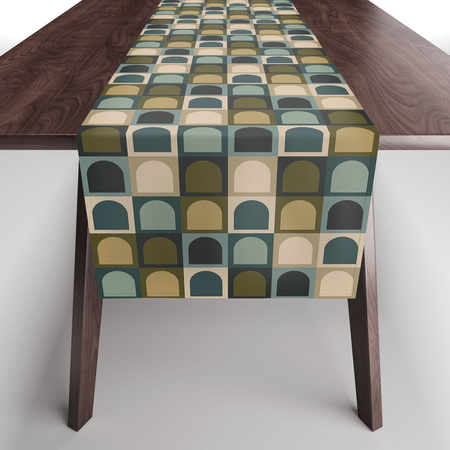 Colour Poems Checker Arches II Earthy Tones Table Runner