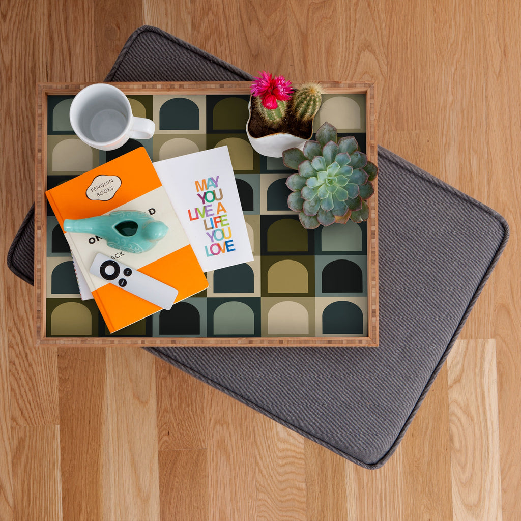 Colour Poems Checker Arches II Earthy Tones Rectangular Tray