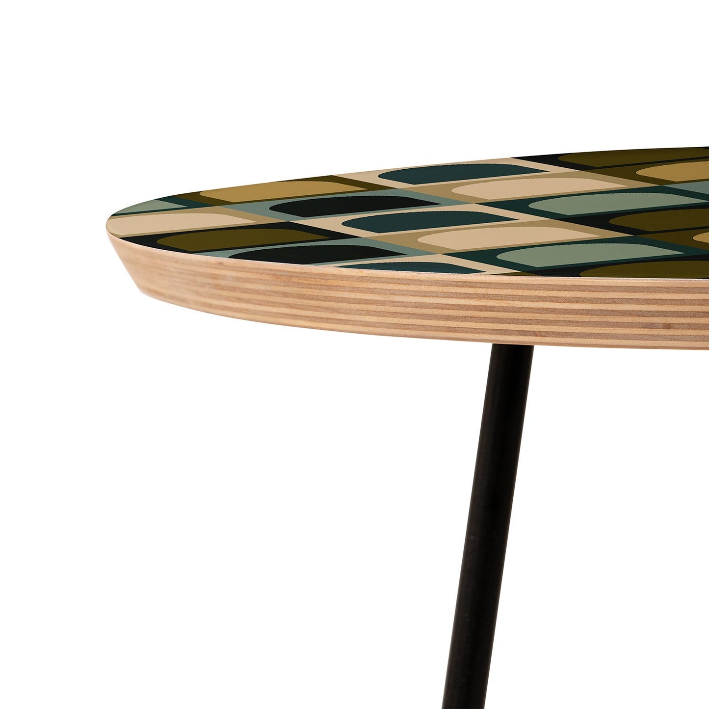 Colour Poems Checker Arches II Earthy Tones Round Side Table