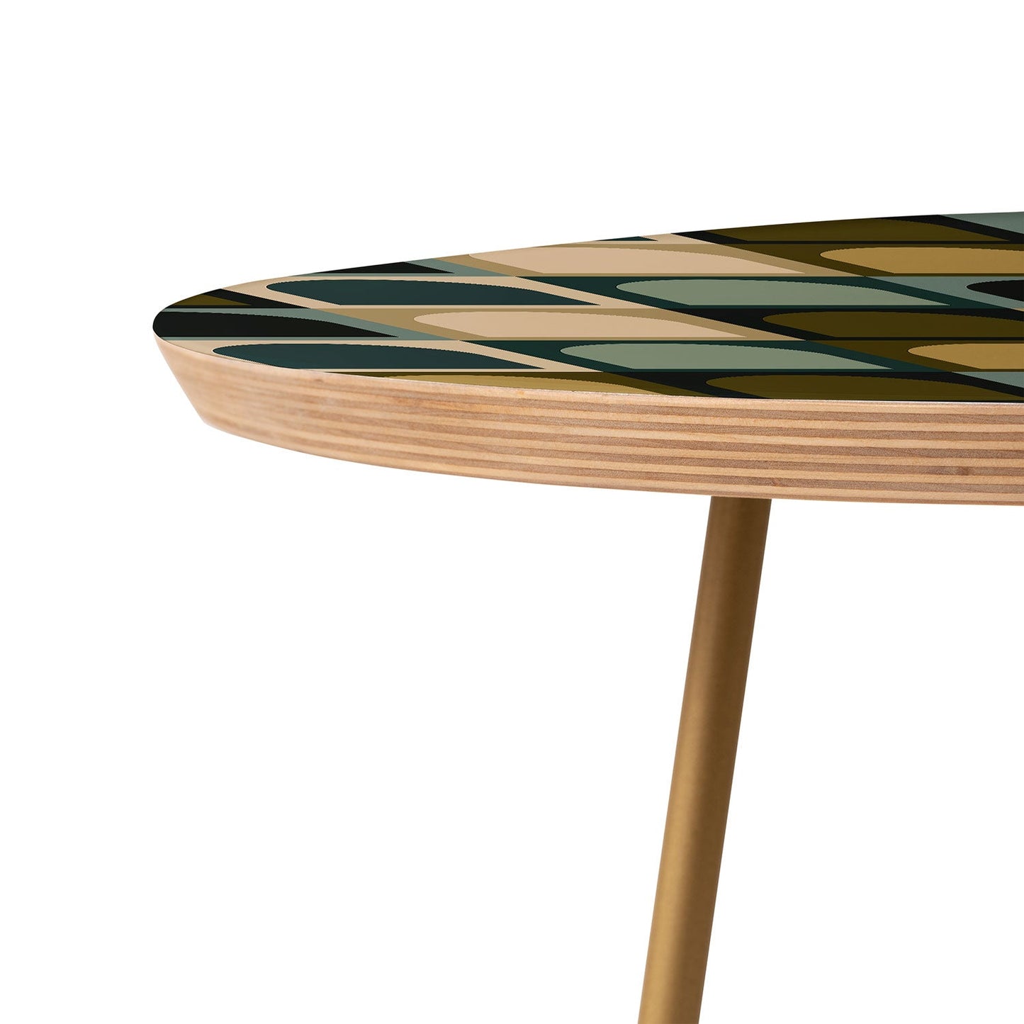 Colour Poems Checker Arches II Earthy Tones Round Side Table