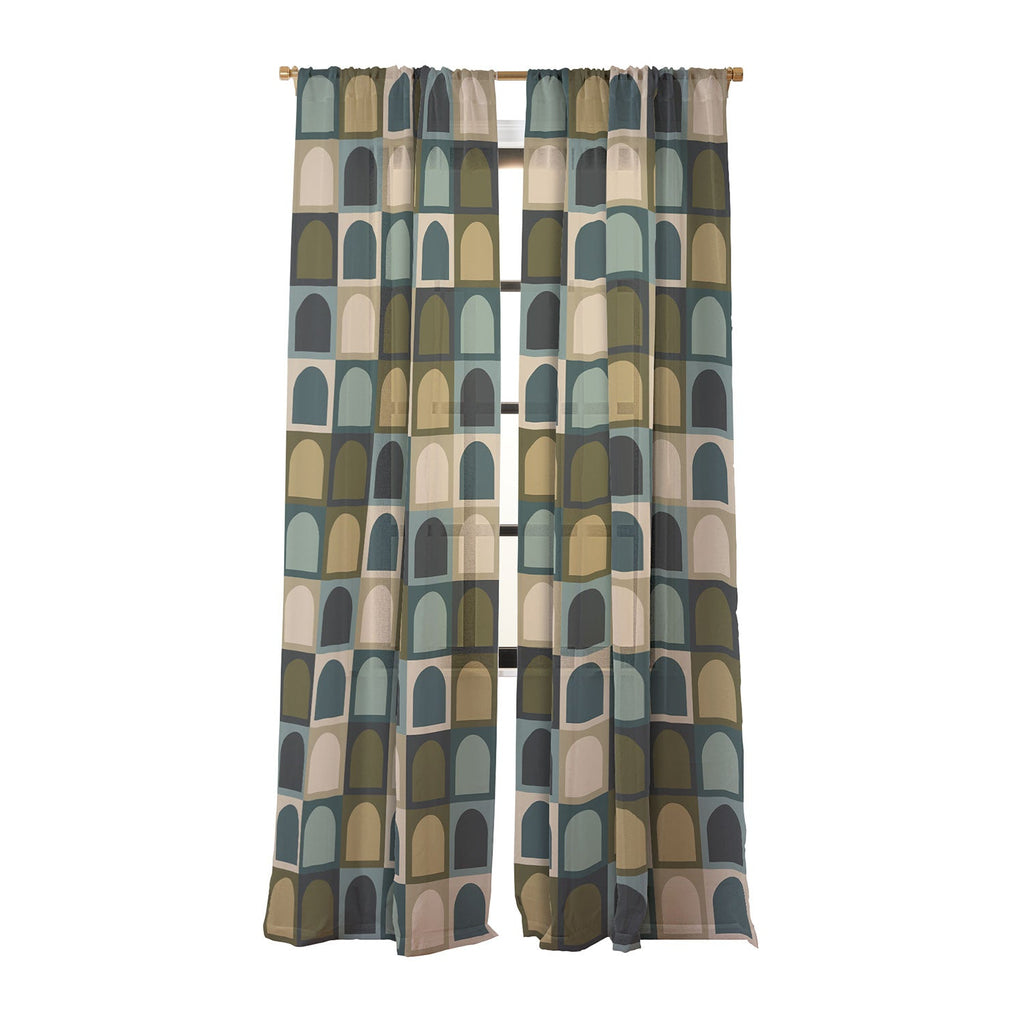 Colour Poems Checker Arches II Earthy Tones Sheer Non Repeat
