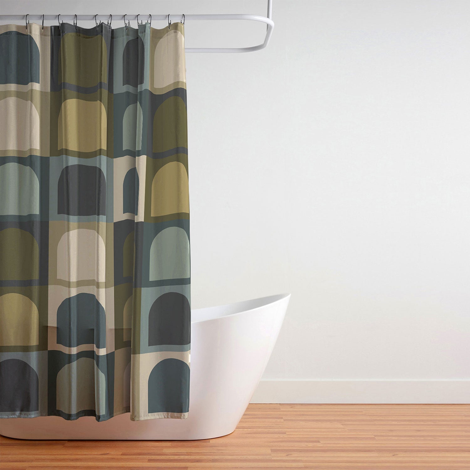 Colour Poems Checker Arches II Earthy Tones Shower Curtain
