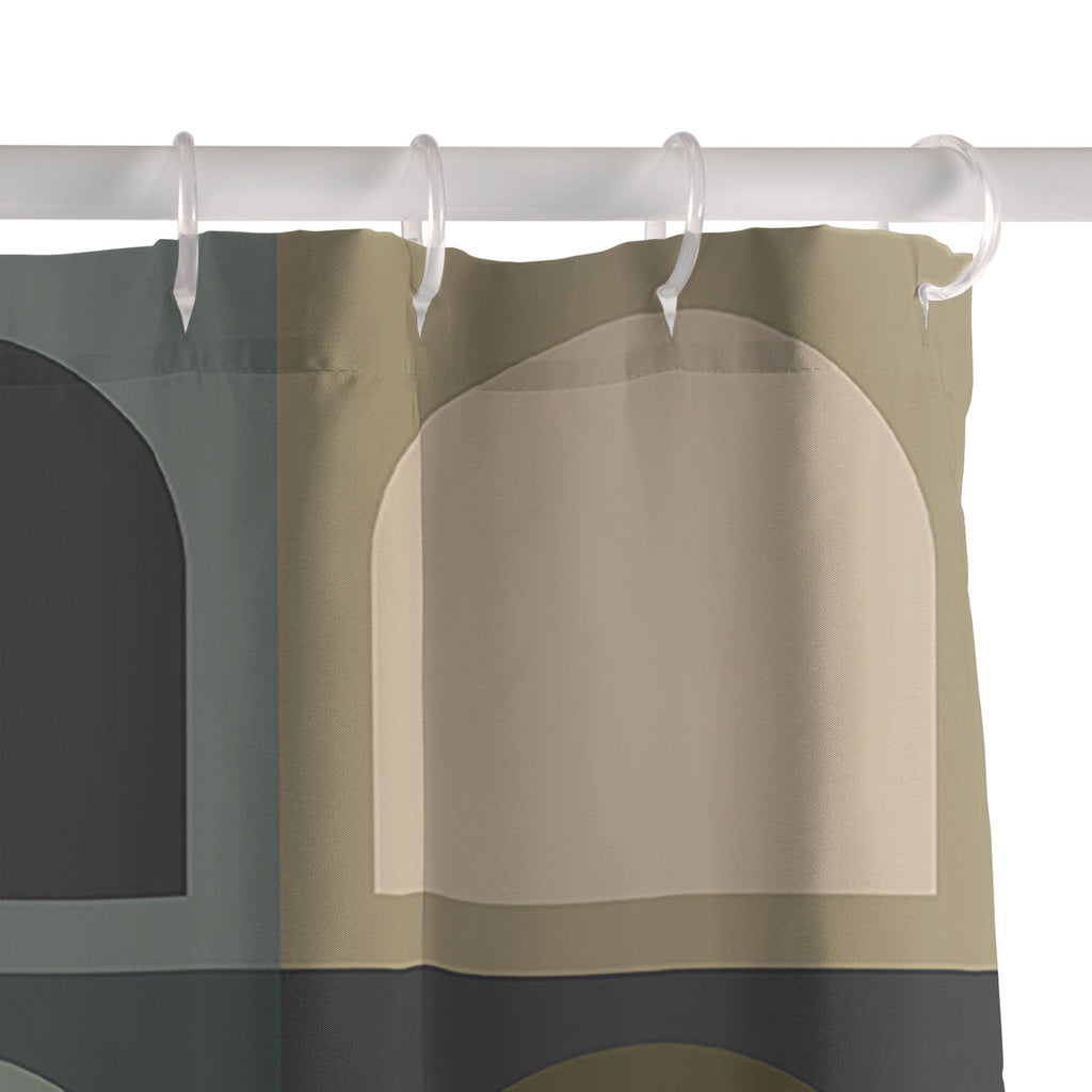 Colour Poems Checker Arches II Earthy Tones Shower Curtain