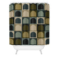 Colour Poems Checker Arches II Earthy Tones Shower Curtain