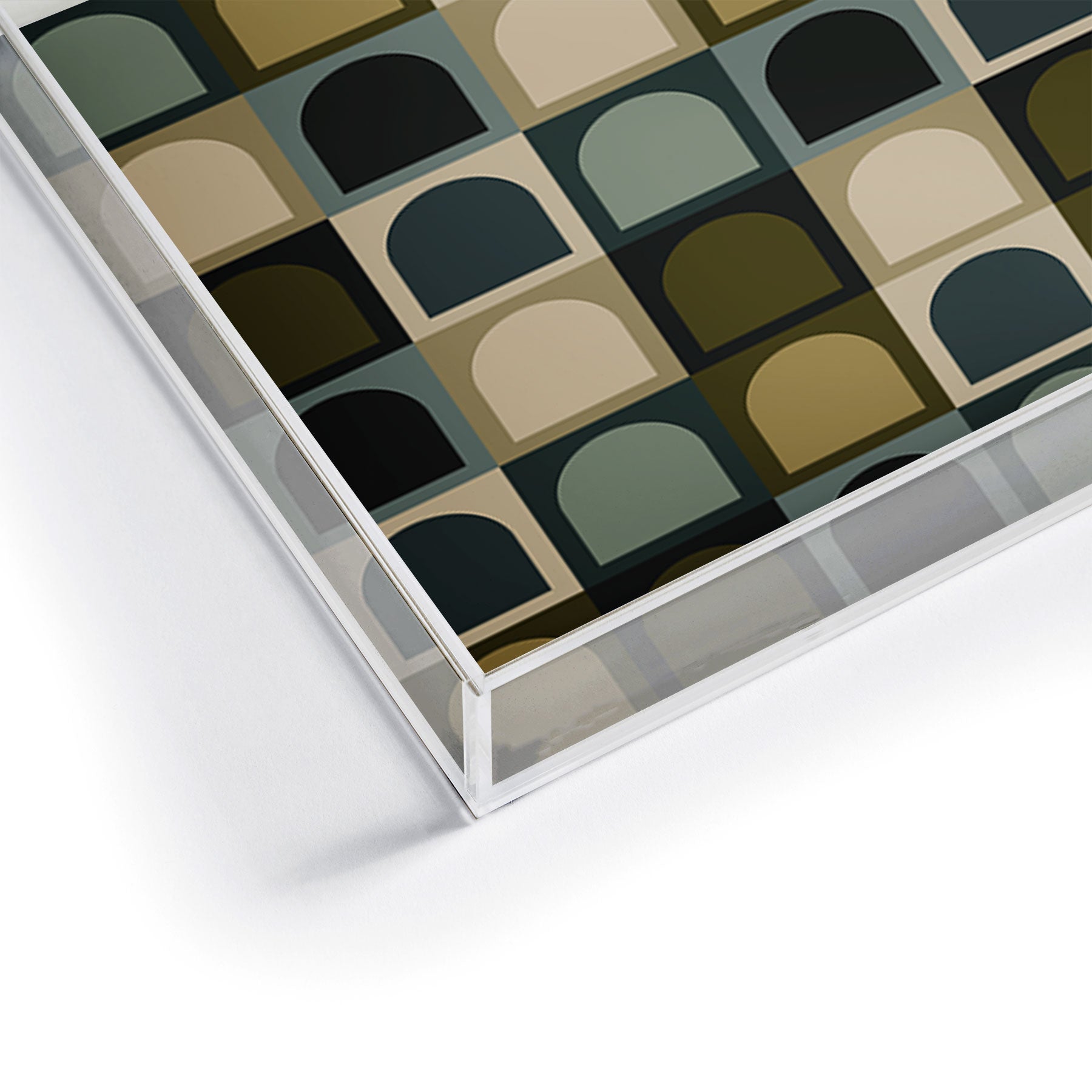 Colour Poems Checker Arches II Earthy Tones Acrylic Tray