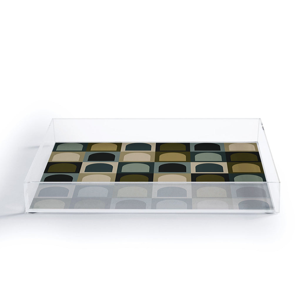 Colour Poems Checker Arches II Earthy Tones Acrylic Tray