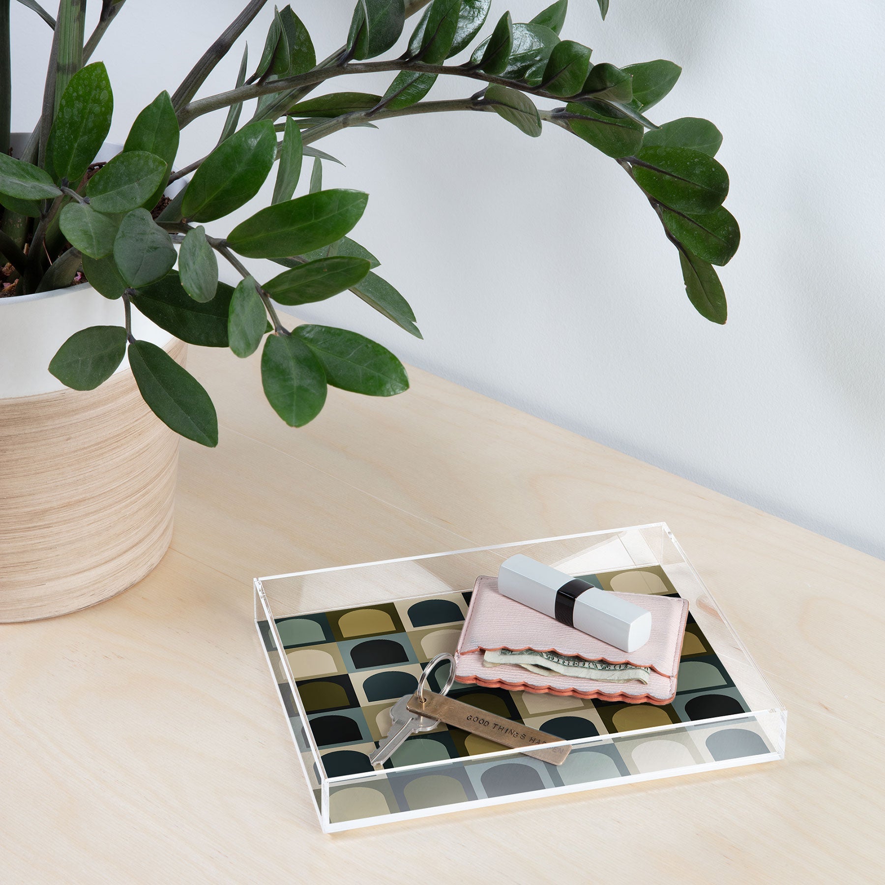 Colour Poems Checker Arches II Earthy Tones Acrylic Tray