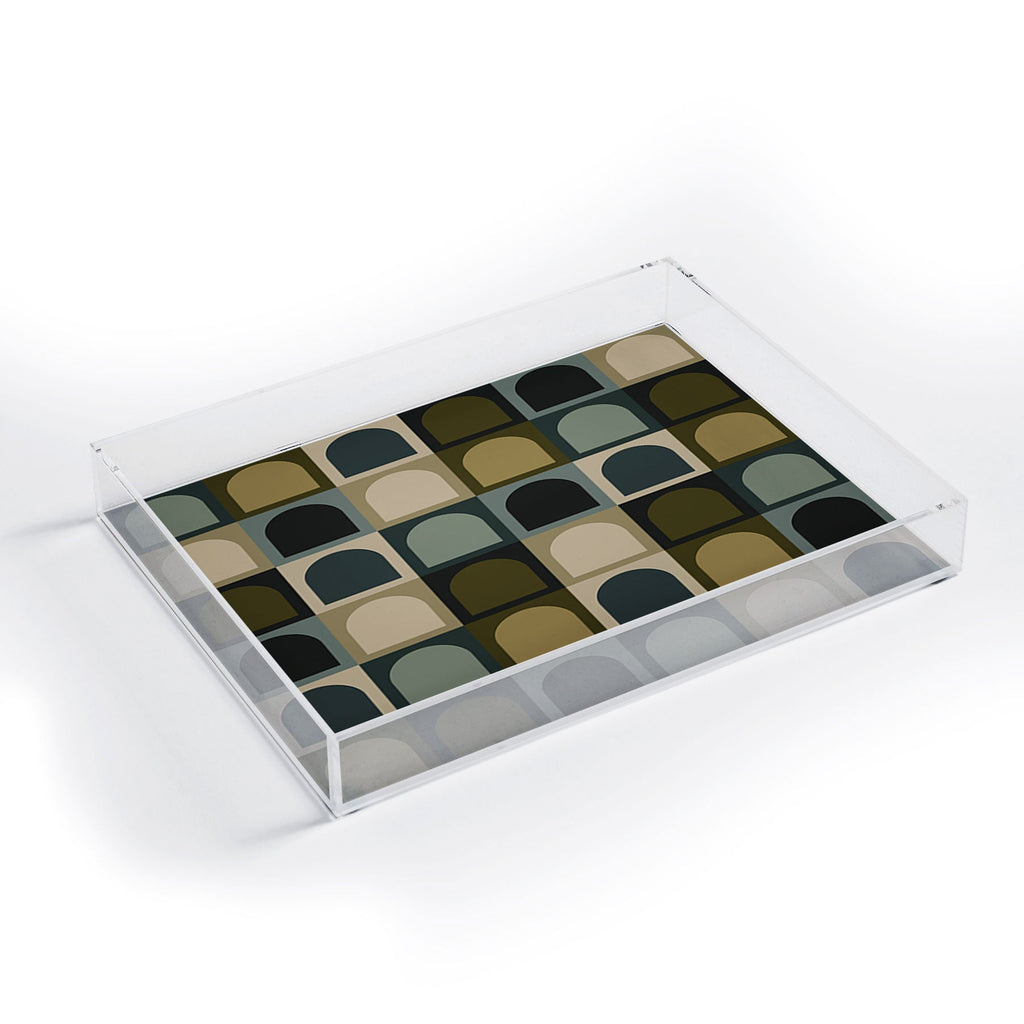Colour Poems Checker Arches II Earthy Tones Acrylic Tray