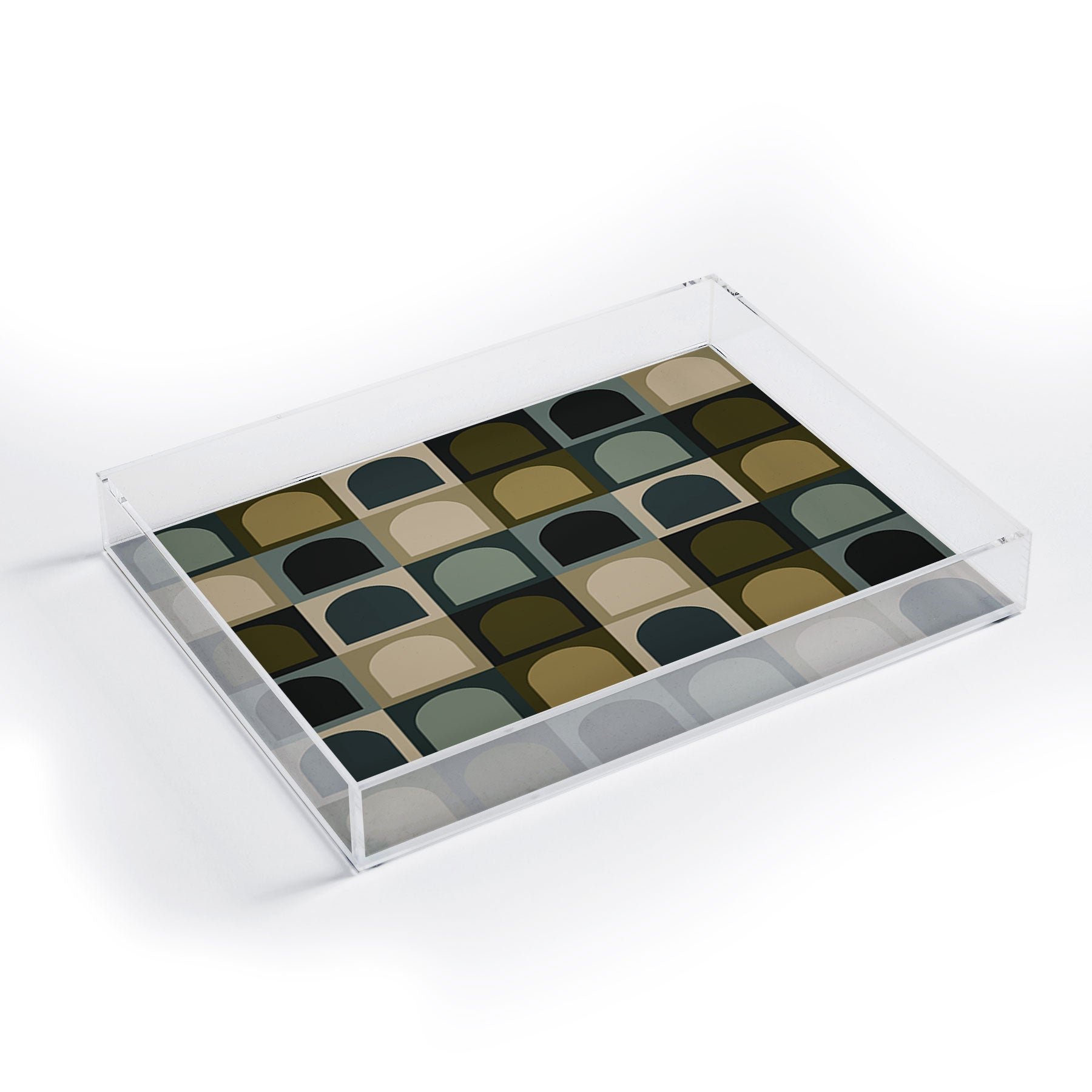 Colour Poems Checker Arches II Earthy Tones Acrylic Tray
