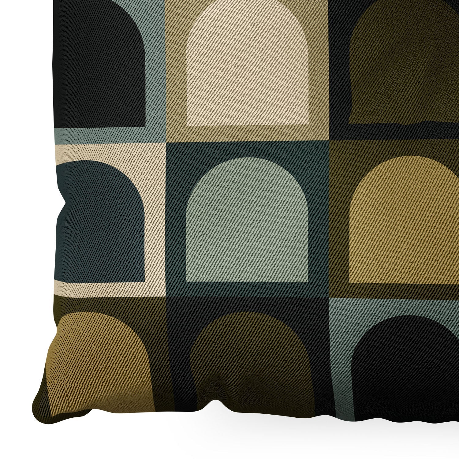Colour Poems Checker Arches II Earthy Tones Floor Pillow Square