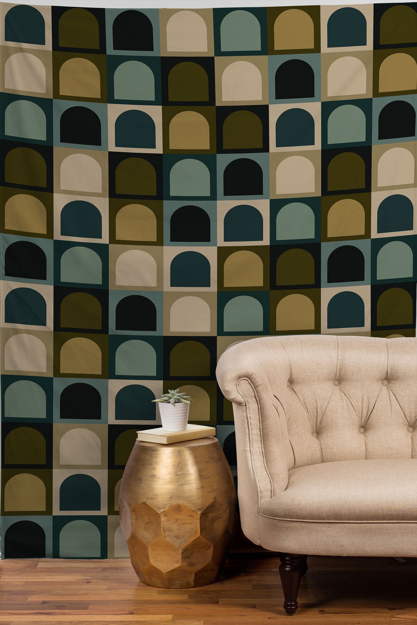 Colour Poems Checker Arches II Earthy Tones Tapestry