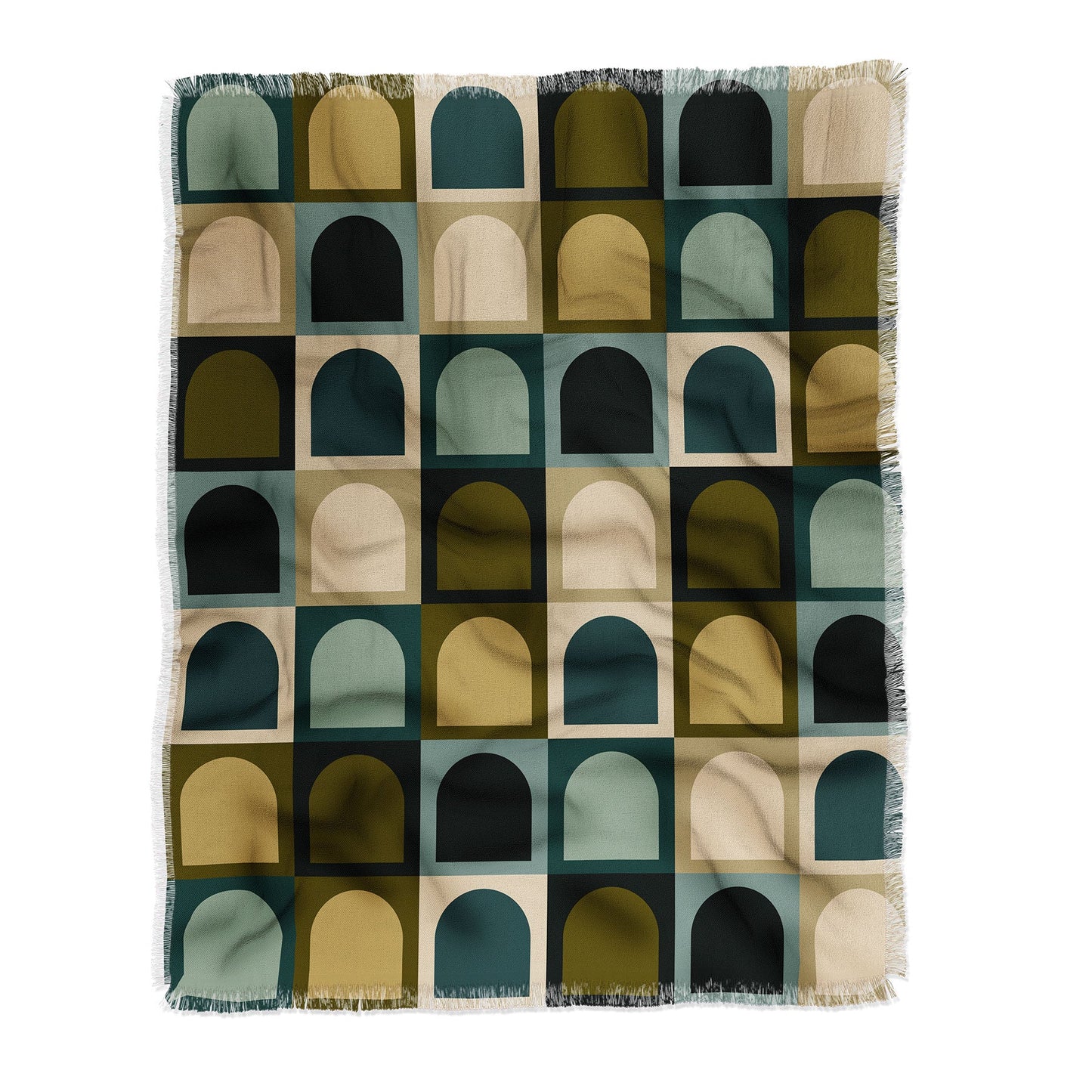 Colour Poems Checker Arches II Earthy Tones Throw Blanket