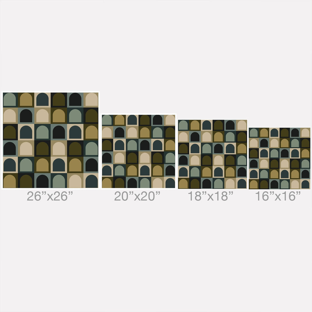 Colour Poems Checker Arches II Earthy Tones Throw Pillow