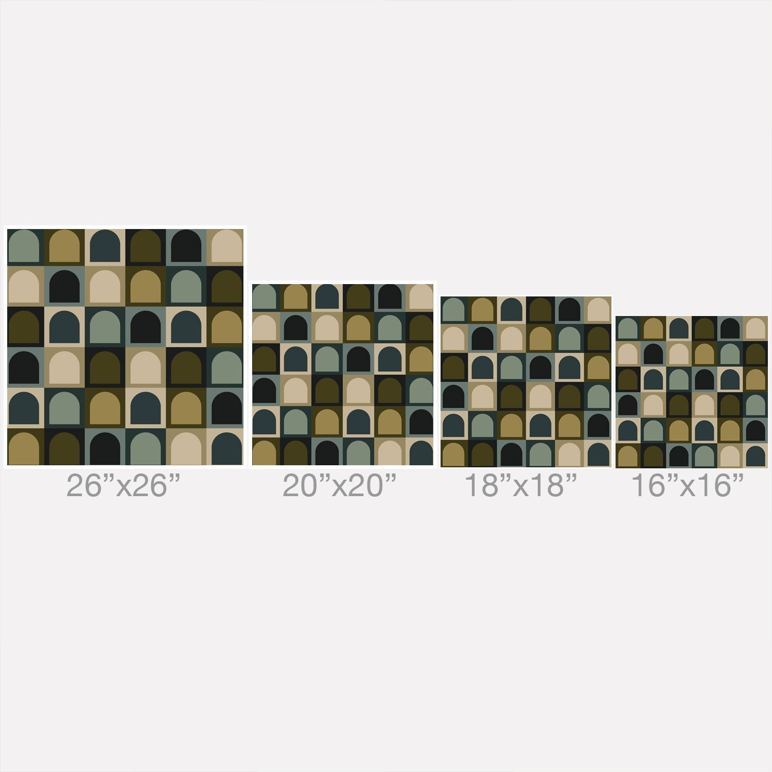 Colour Poems Checker Arches II Earthy Tones Throw Pillow