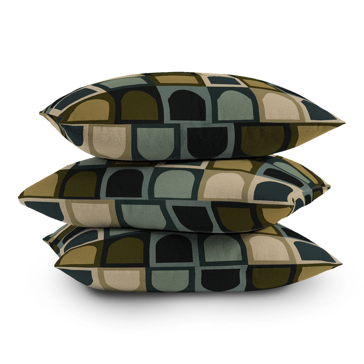 Colour Poems Checker Arches II Earthy Tones Throw Pillow