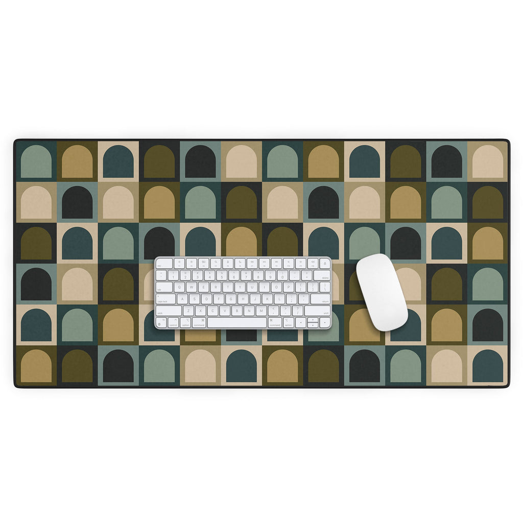 Colour Poems Checker Arches II Earthy Tones Desk Mat