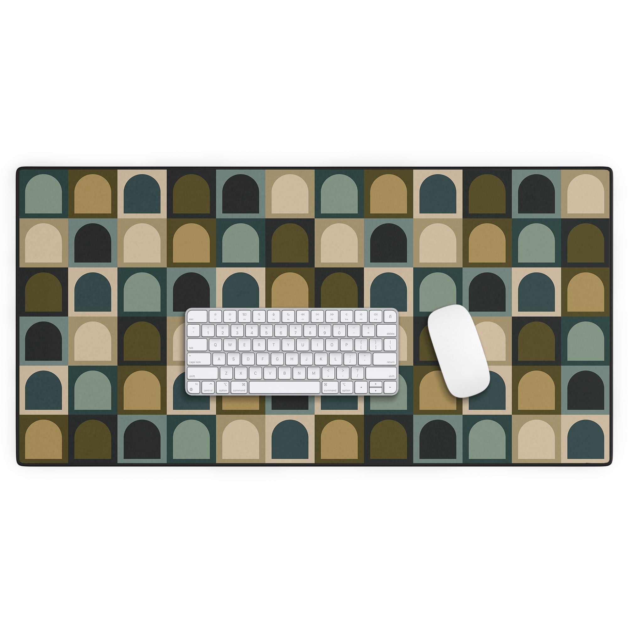 Colour Poems Checker Arches II Earthy Tones Desk Mat