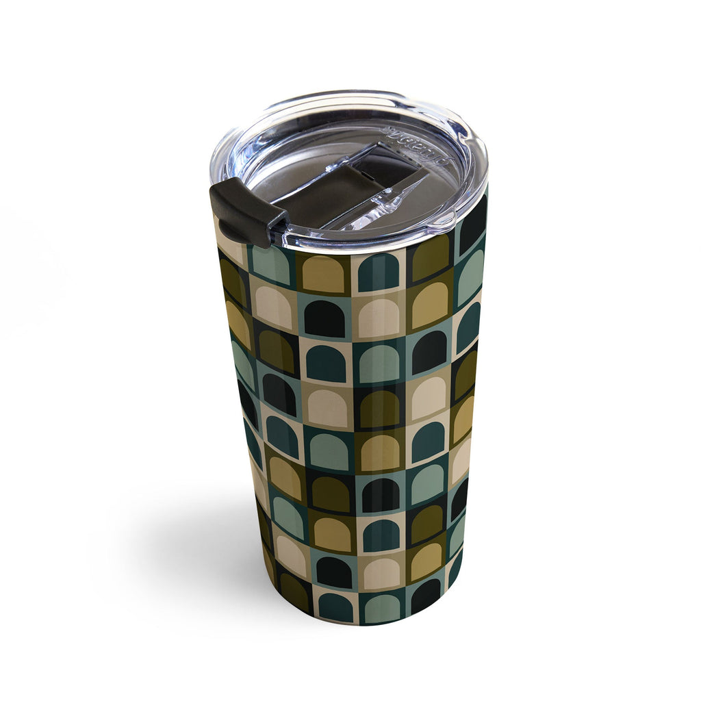 Colour Poems Checker Arches II Earthy Tones Travel Mug