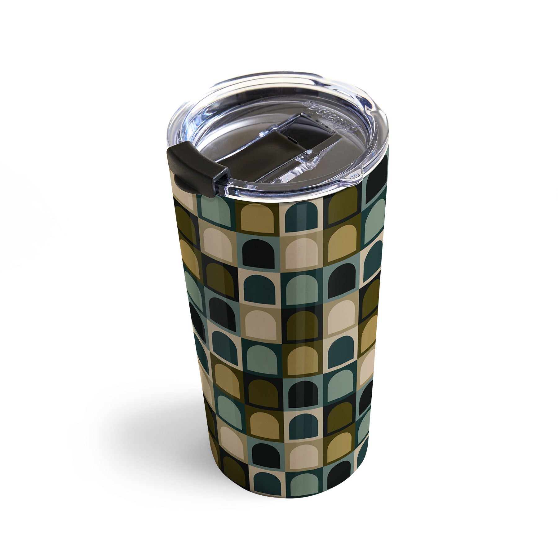 Colour Poems Checker Arches II Earthy Tones Travel Mug