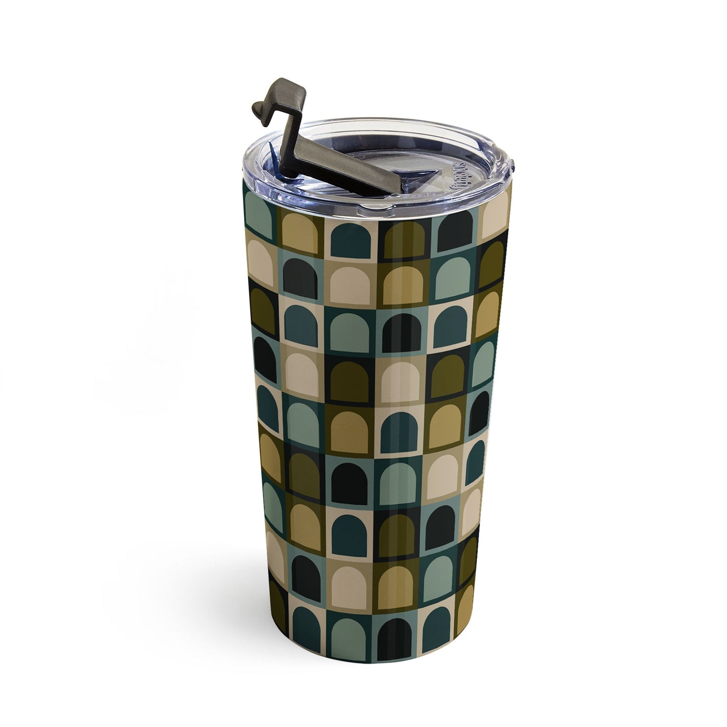 Colour Poems Checker Arches II Earthy Tones Travel Mug