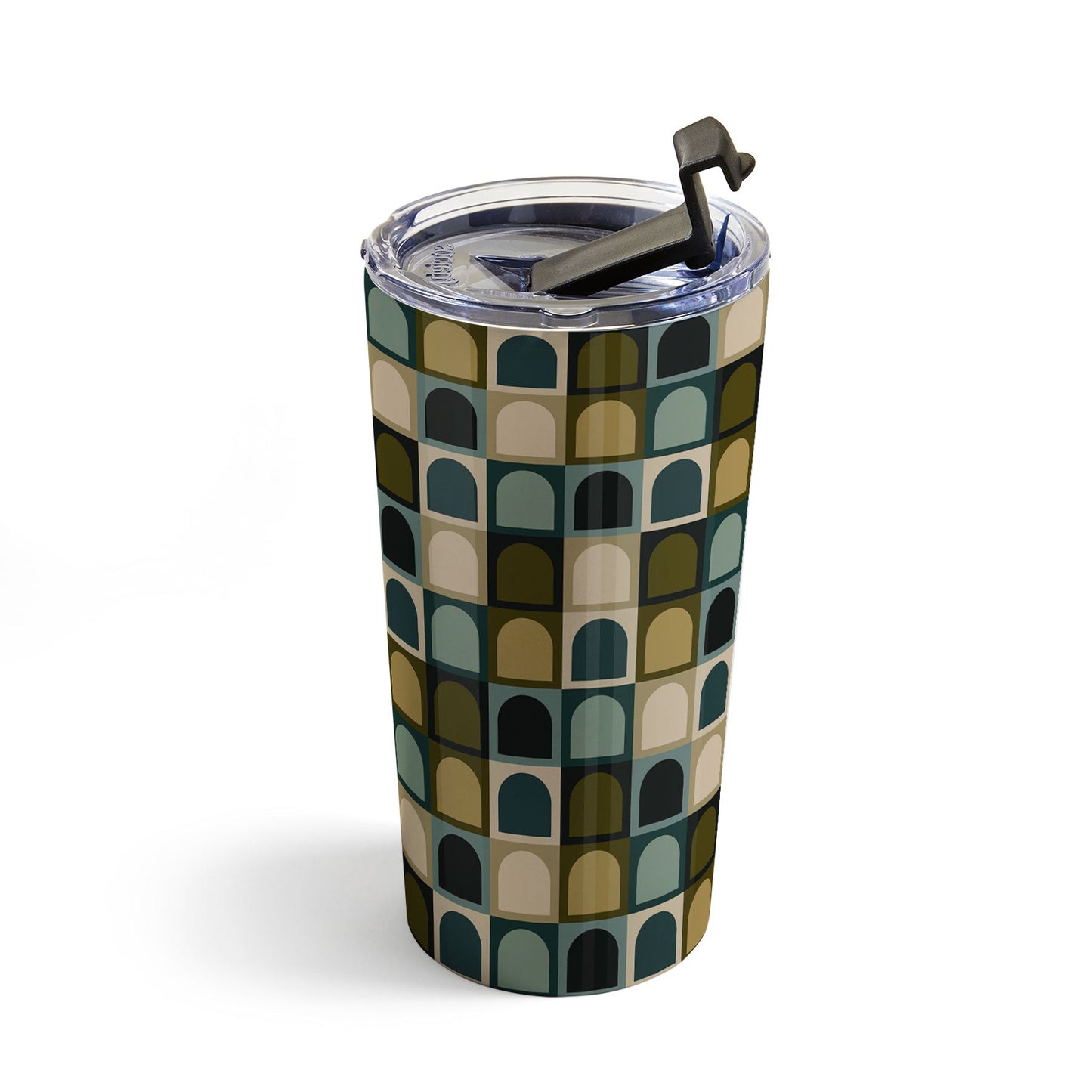 Colour Poems Checker Arches II Earthy Tones Travel Mug