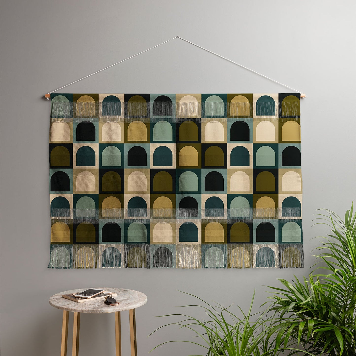 Colour Poems Checker Arches II Earthy Tones Wall Hanging Landscape