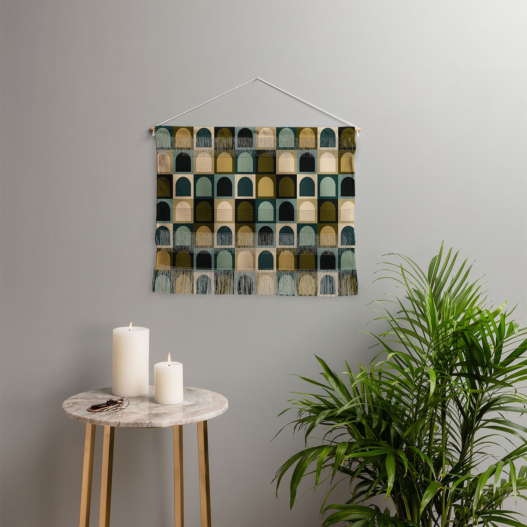 Colour Poems Checker Arches II Earthy Tones Wall Hanging Landscape