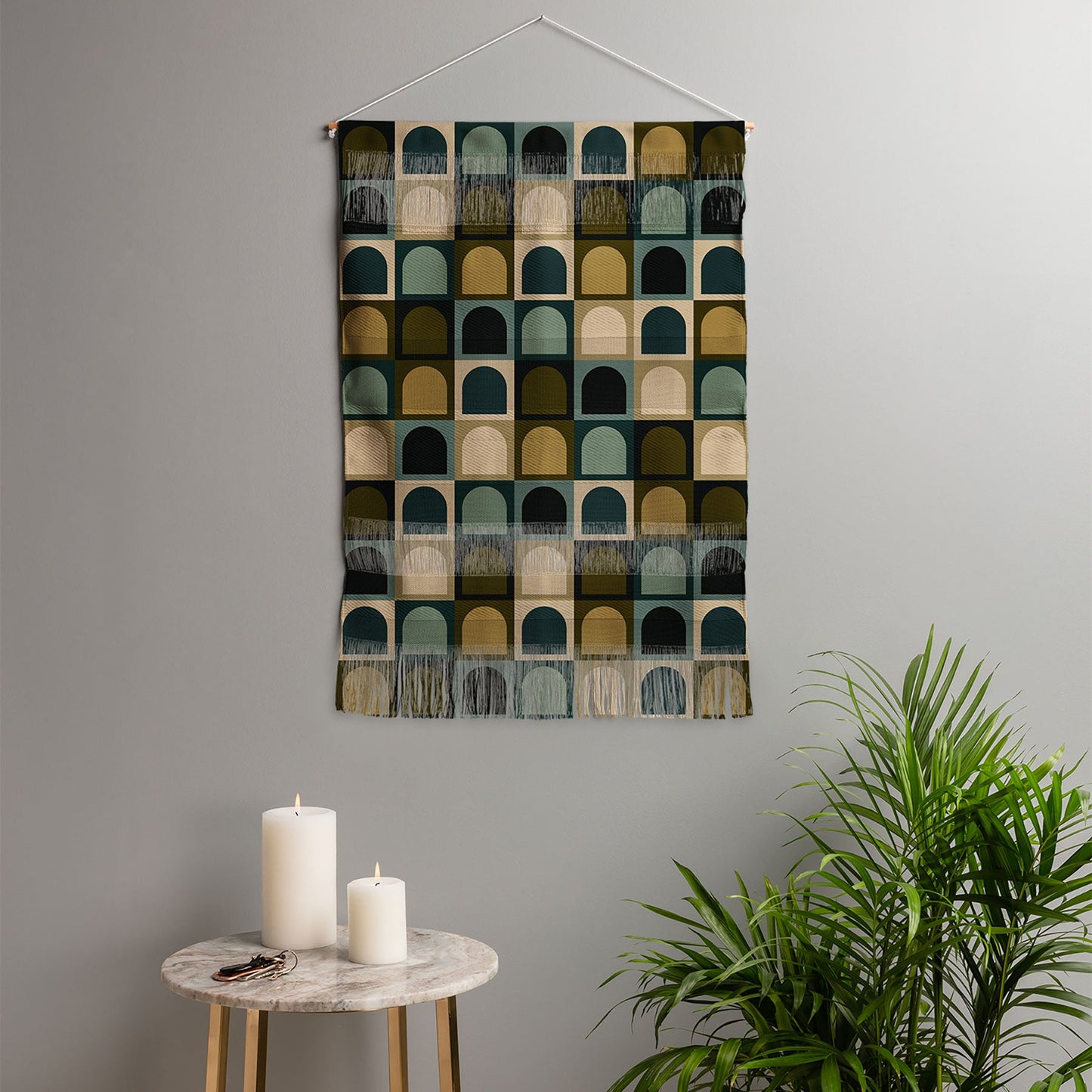Colour Poems Checker Arches II Earthy Tones Wall Hanging Portrait