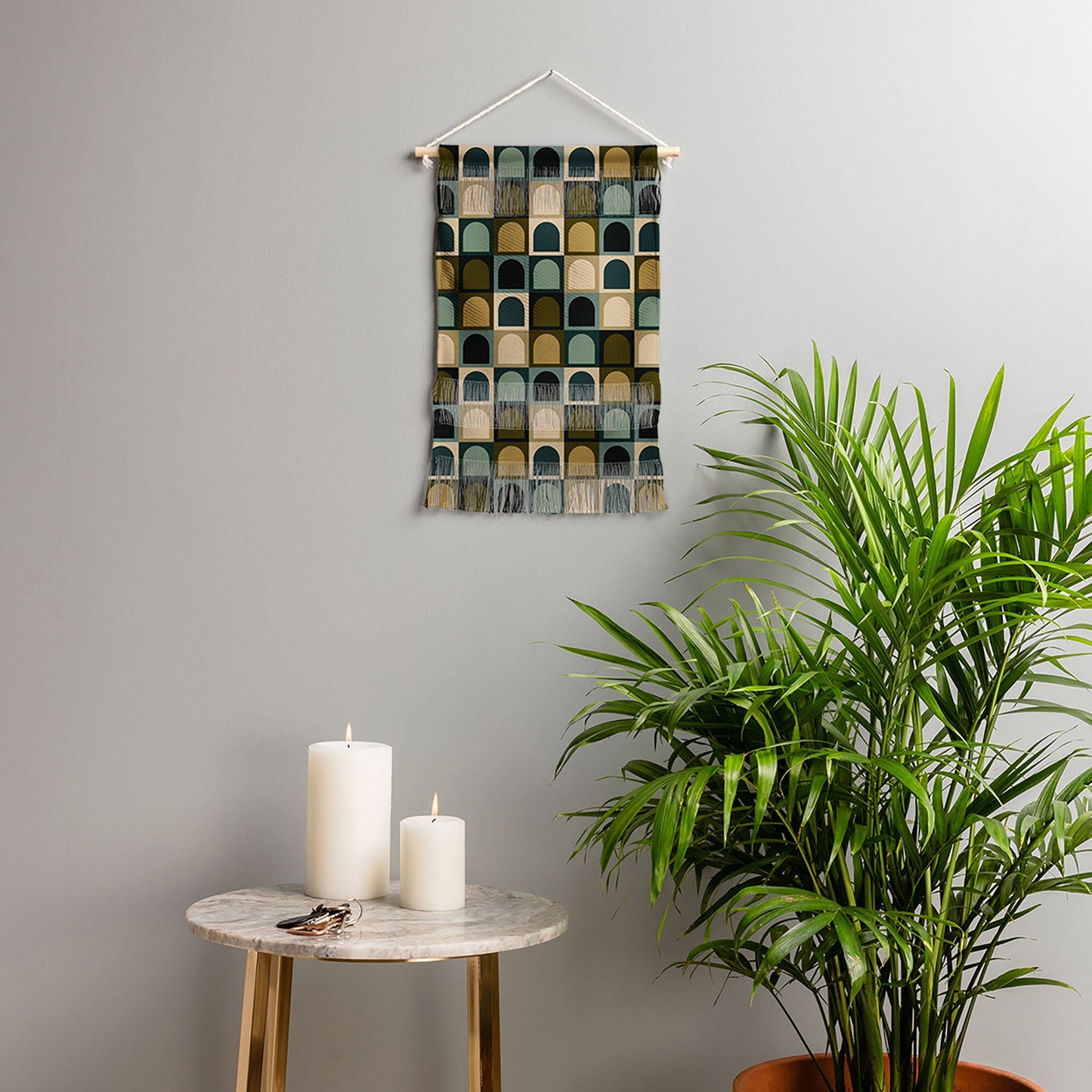 Colour Poems Checker Arches II Earthy Tones Wall Hanging Portrait