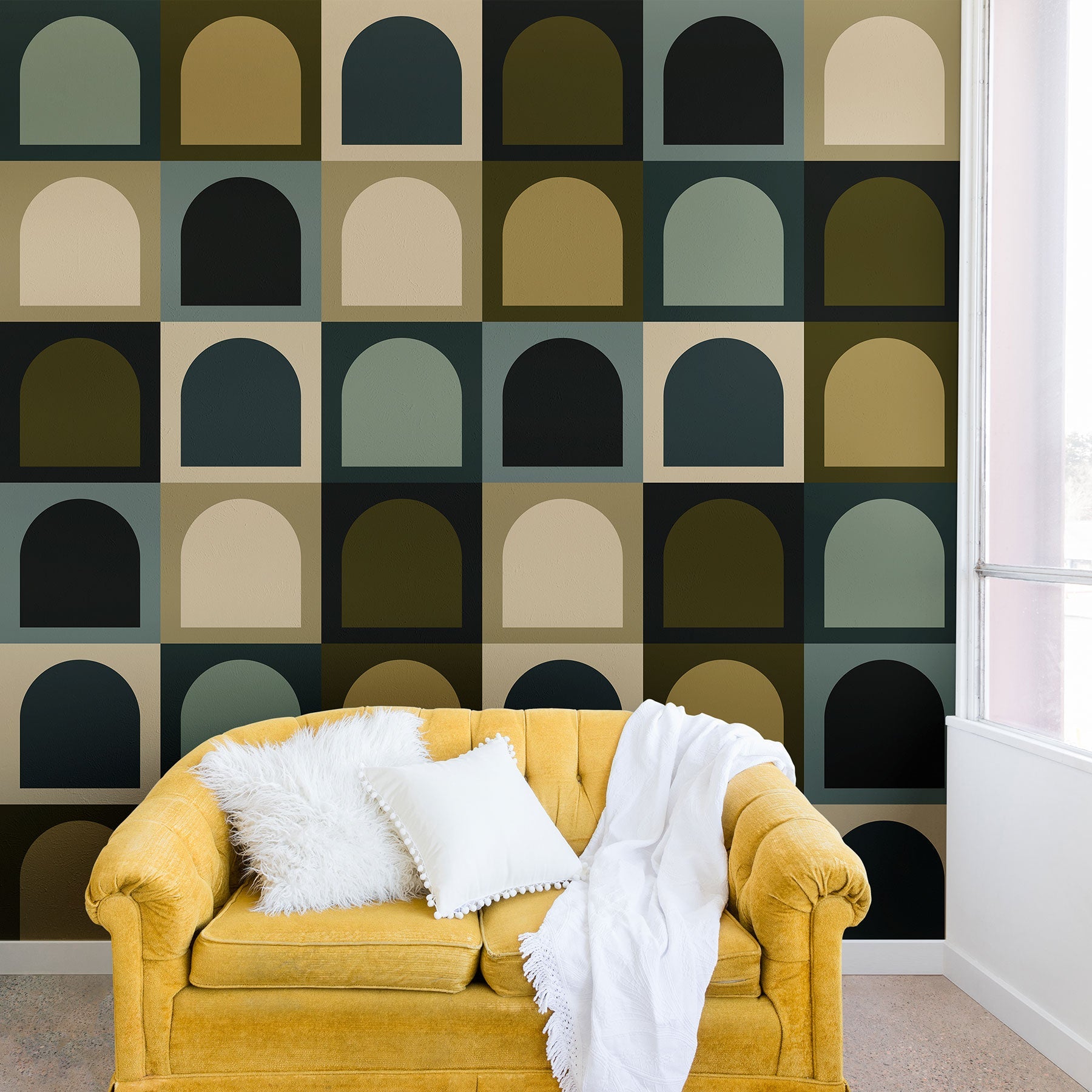 Colour Poems Checker Arches II Earthy Tones Wall Mural