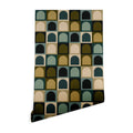 Colour Poems Checker Arches II Earthy Tones Wallpaper