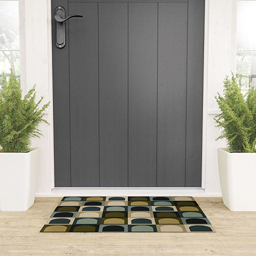 Colour Poems Checker Arches II Earthy Tones Welcome Mat