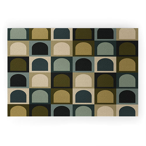 Colour Poems Checker Arches II Earthy Tones Welcome Mat