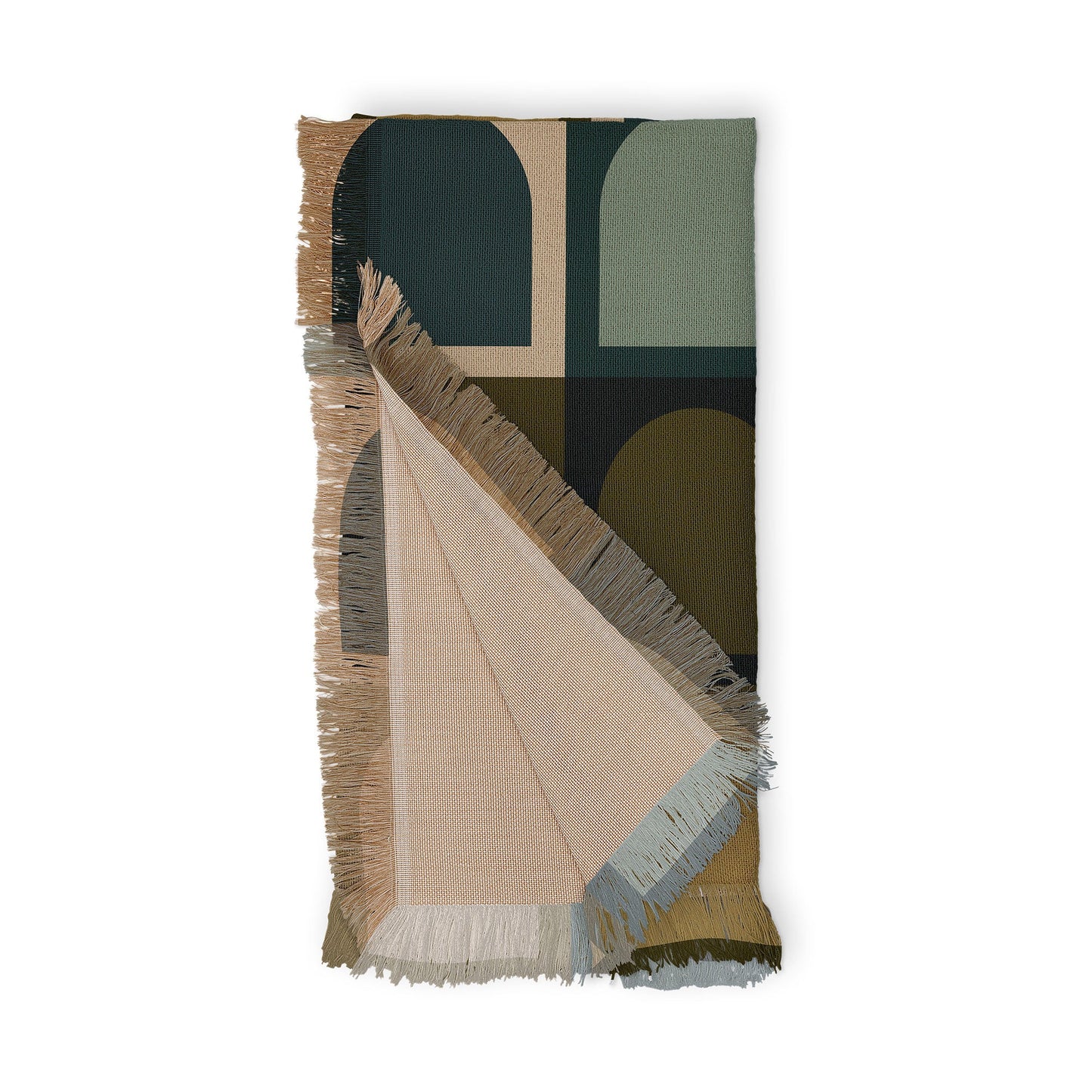 Colour Poems Checker Arches II Earthy Tones Throw Blanket