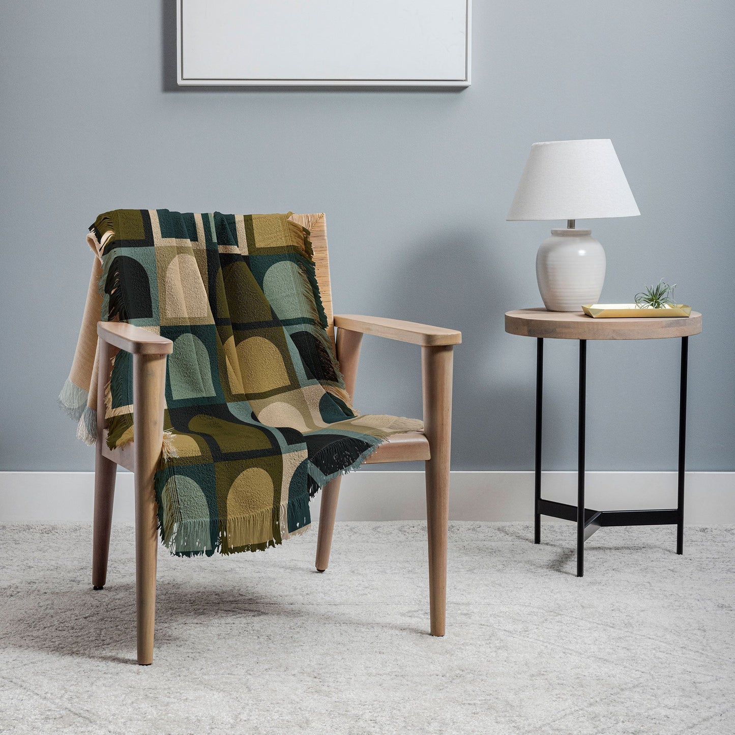Colour Poems Checker Arches II Earthy Tones Throw Blanket