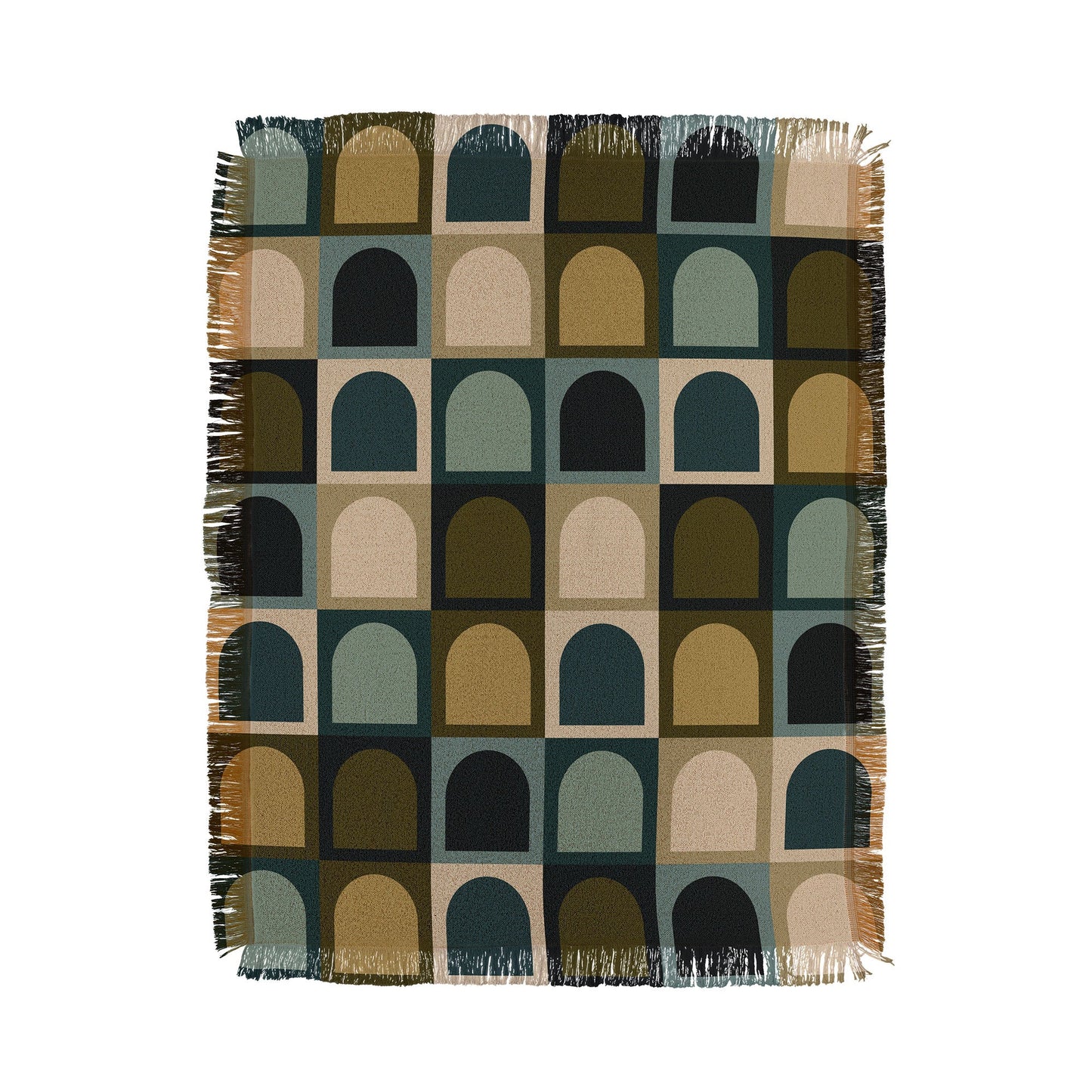 Colour Poems Checker Arches II Earthy Tones Throw Blanket