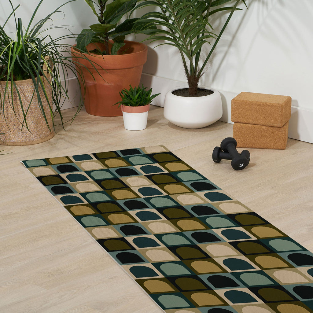 Colour Poems Checker Arches II Earthy Tones Yoga Mat
