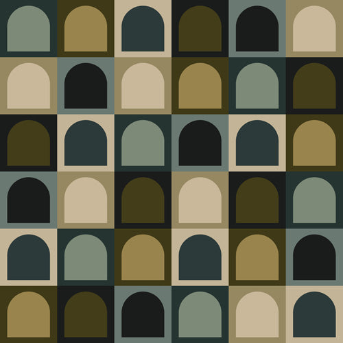 Colour Poems Checker Arches II Earthy Tones Shower Curtain