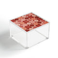 Colour Poems Checker Daisies I Red Pink Acrylic Box