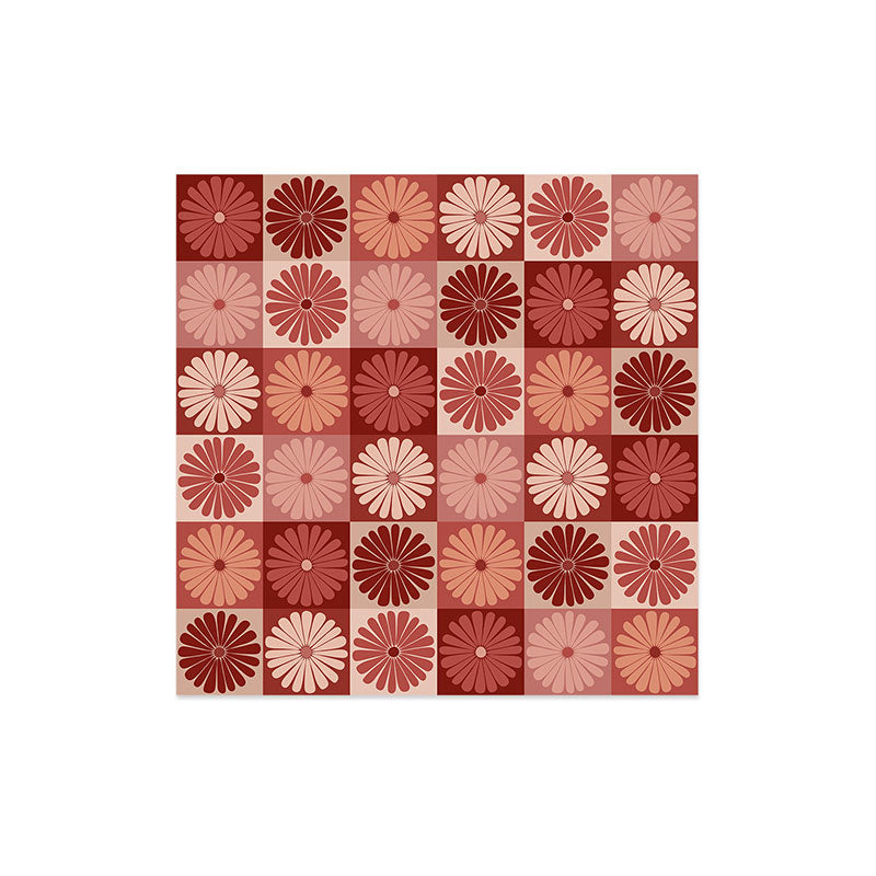 Colour Poems Checker Daisies I Red Pink Art Print