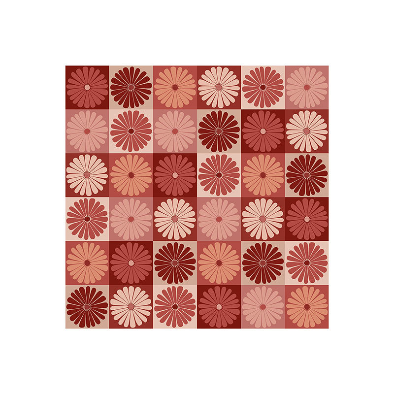 Colour Poems Checker Daisies I Red Pink Art Print